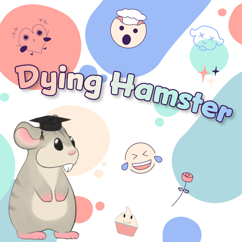Illustration of a small hamster wearing a graduation cap with lots of colorful graffiti in the background.