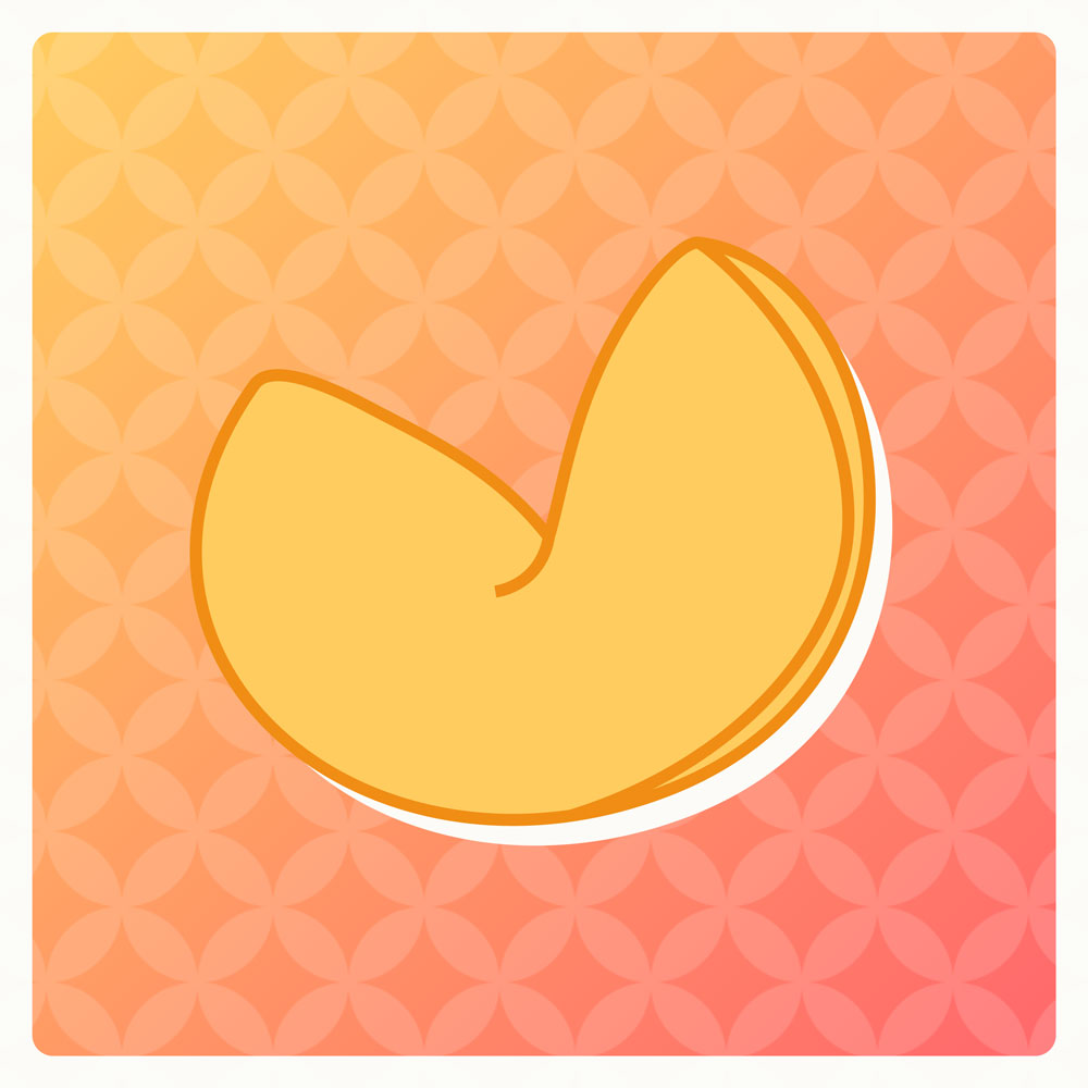 Illustration of a fortune cookie.