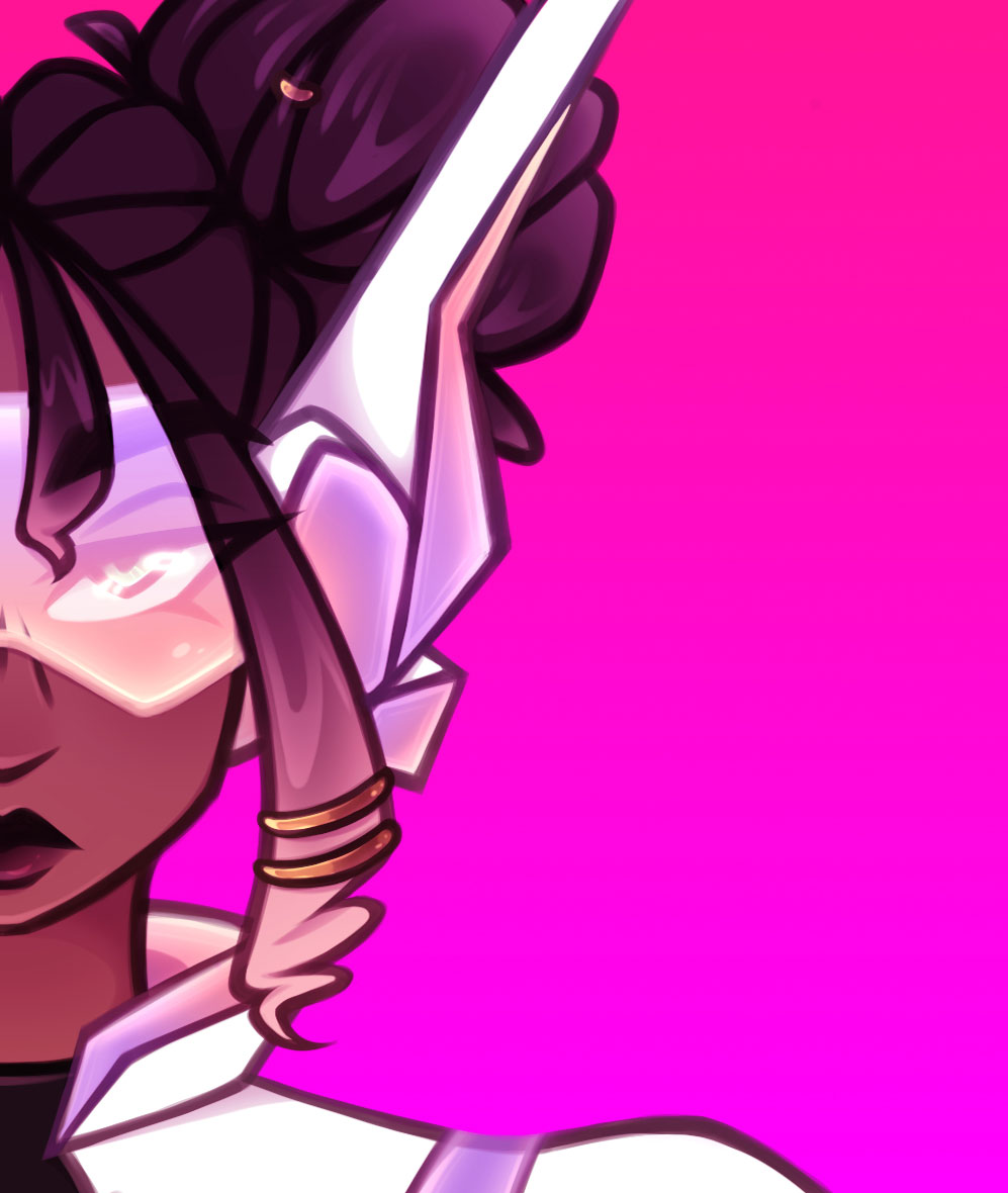 Illustration of Sierra, one of the characters from the game.