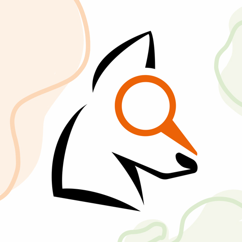 Icon of a dog's head combined with a magnifying glass.